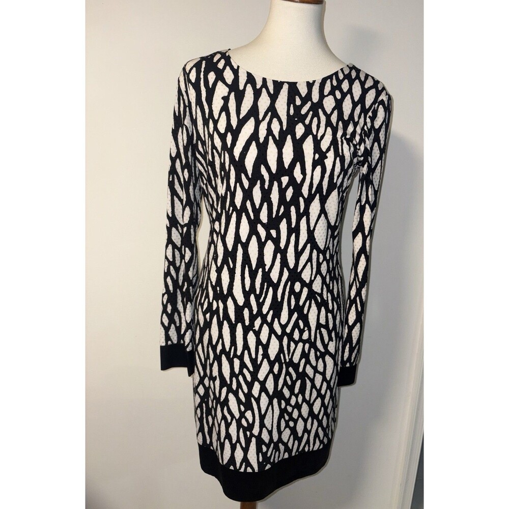 NWT Vintage Y2k Cache White Black Silk Sequin Dress Sz 10 $148